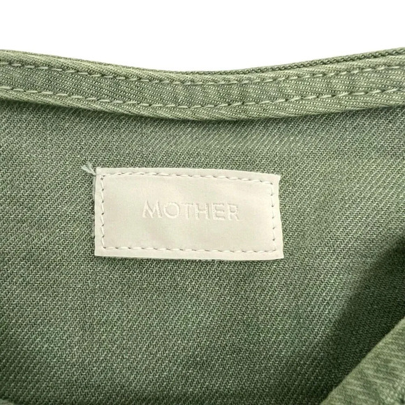 Mother Denim The Ruffle Mini Skirt Lodon Frost Green Multi Tiered Edgy Grunge 26 - Picture 6 of 10